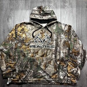 Realtree 3XL 3XG Big Tall Mens Camo Hoodie Pullover Sweatshirt Brown Performance
